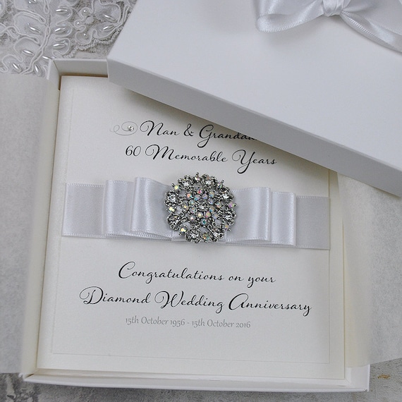 Luxury Diamond  Wedding  Anniversary  Card  60th Wedding 
