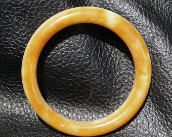 Yellow Jade Bangle, Natural Color, 54 mm