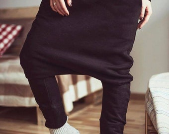 Black yoga pants/ Organic Cotton pants/ Black Harem pants/ Drop Crotch Pants / Black Pants / Loose Pants / Yoga Pants / Harem pants women