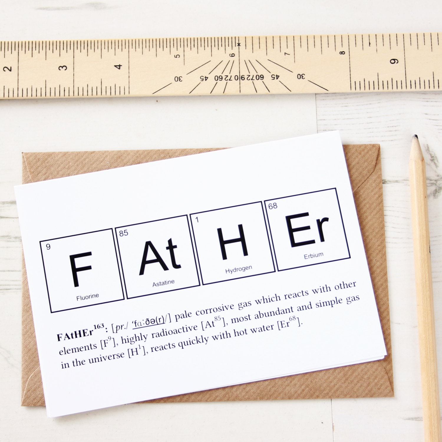 FUNNY FATHER ELEMENTS Card. Periodic Table Fathers Day