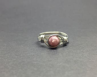 Pink Tourmaline Wire Wrapped Ring