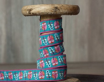 Farbenmix Jacquard Ribbon Trim "Owls Garden" by jolijou design