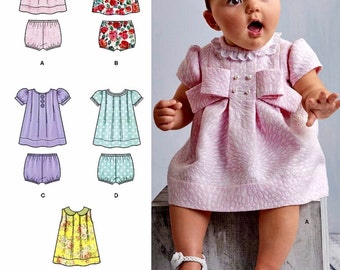 Babies' Dress and Panties Pattern, Sz Nb to 18mo, Simplicity Sewing Pattern 8346
