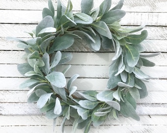 Lamb's Ear Wreath, Spring Wreath, Year Round Wreath, 15 inch, Farmhouse Wreath, Mini Wreath, Farmhouse Wreath, Modern Farmhouse