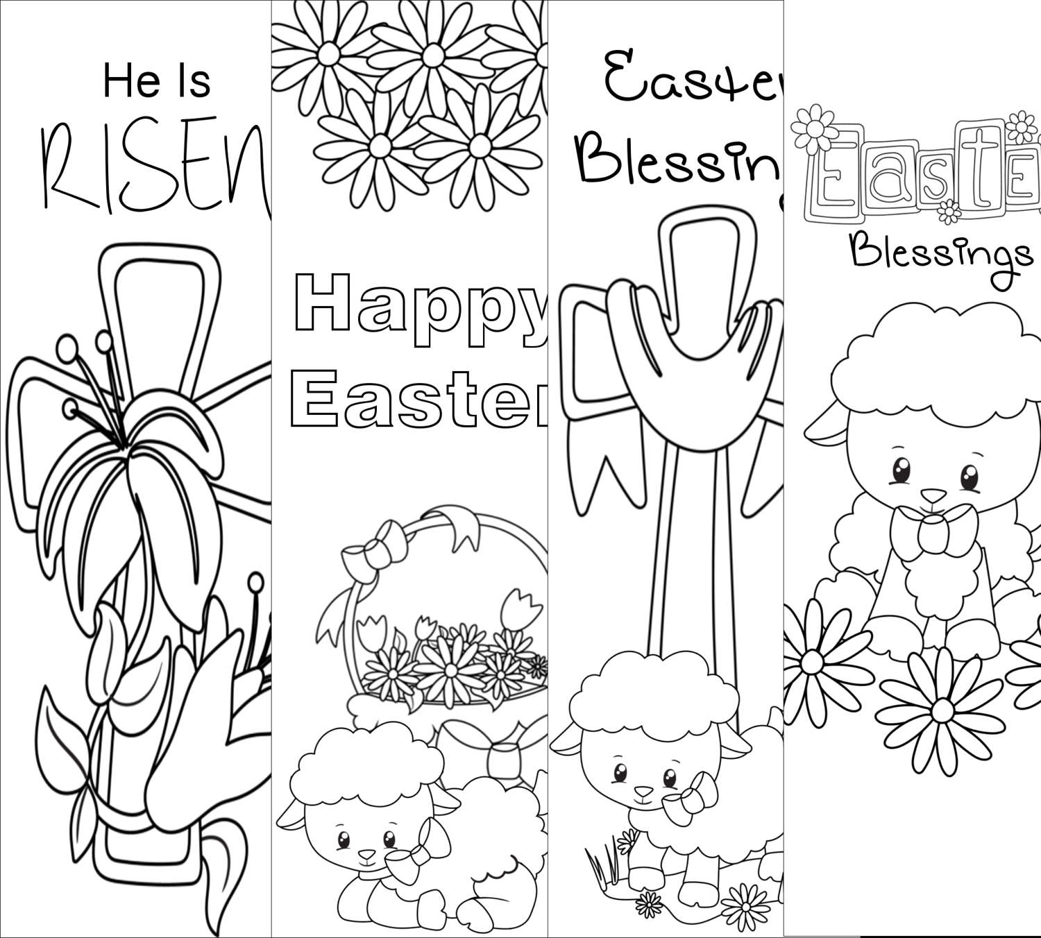 Easter Bookmarks/Print and Color/Digital Bookmarks/Christian