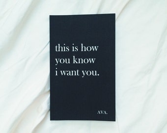 poetry book: this is how you know i want you. by AVA.