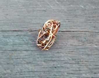 Eclectic Gold Tone Twisted Wire Ring , Inv. # 090