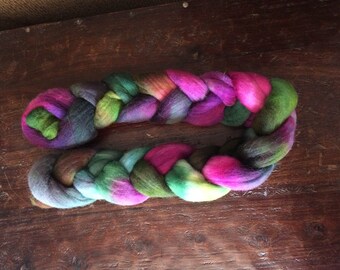 Dyed bfl combed top, bfl roving, blue face Leicester wool