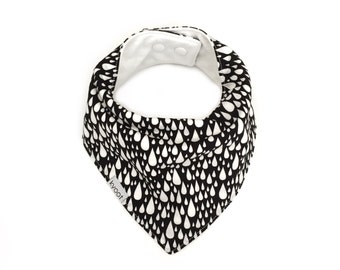 Baby Bandana Bib, dribble bib, baby drool bib, baby scarf bib, toddler scarf bib, toddler drool bib, raindrop print