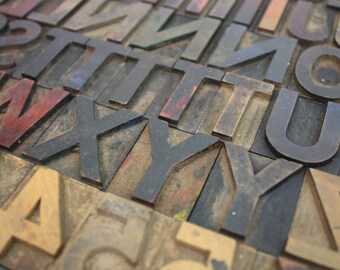 Wooden Letterpress Letters / Pick Your Wood Type Letters, Numbers and Punctuation