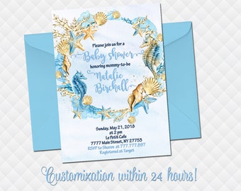 Printable Seashell Wedding Invitations 7