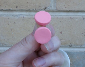 Pink earrings, stud earrings, everyday earrings, minimal earrings, round earrings, heart studs, square studs, sensitive ears, polymer clay