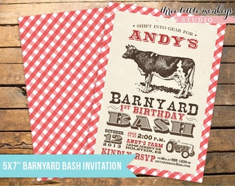 Vintage Barnyard Bash Invitation