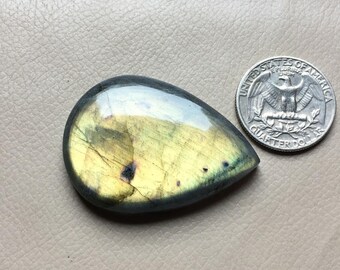 45x23x8 mm Labradorite Cabochon Gemstone Pear Shape Handmade Polish Full Flashy Power AAA Quality