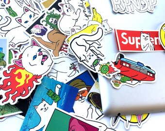 RIPNDIP Stickers Pack (x50) - Vinyl Decal Stickers for Skateboard Bike Snowboard
