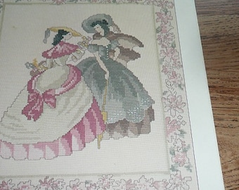 Gloria Victorian Women Cross Stitch Pattern Leaflet