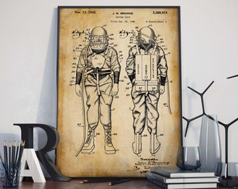Dive Suits| Vintage Scuba| Wetsuits| Scuba Diver Gift| Scuba Diver| Scuba| Diving Print| Scuba Art| Scuba Poster| Scuba Wall Art| HPH187