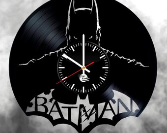 Batman Wall Clock Vintage, Wall Clock Modern, DC Comics Gift For Boy, Birthday Gift, Batman Vinyl Record Wall Clock, Batman Vinyl Wall Clock