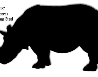 Rhinoceros Black Laser Cut Out Sign 23x13 RG8158B