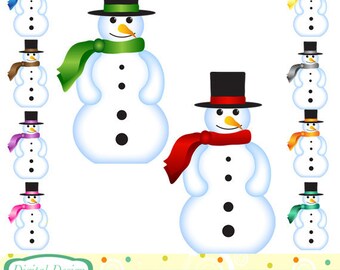 Snowman clip art | Etsy