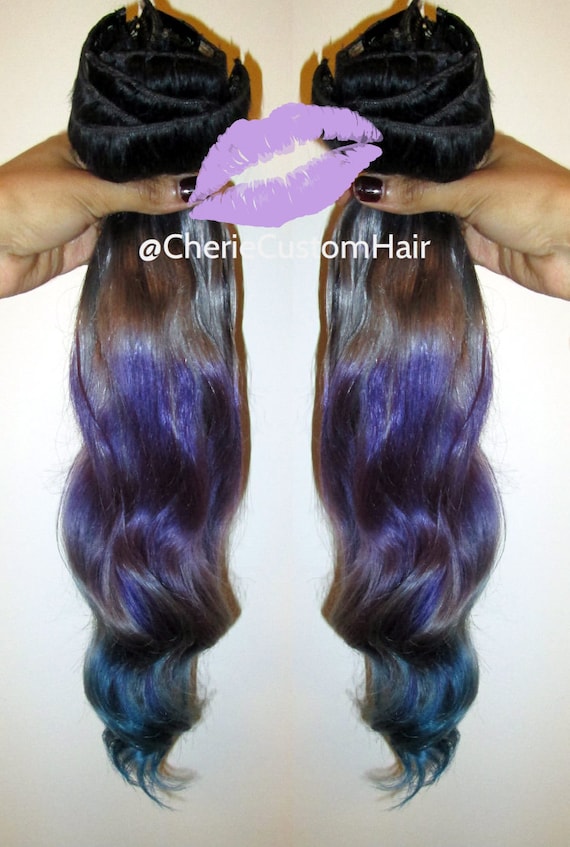 Dip Dye Remy Ombre Balayage Human Hair Extensions Full Head