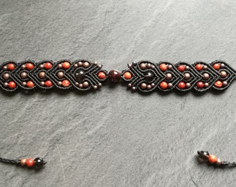 Bracelet macrame and gemstones