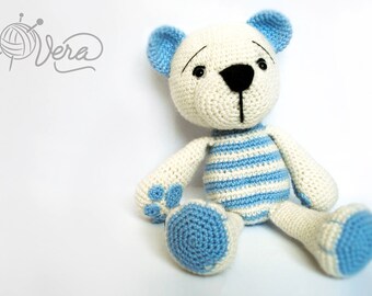 Crochet bear, blue bear, baby showers, toy for newborn, toy for baby boy, toy for baby girl, pink bear, pink toy, amigurumi bear
