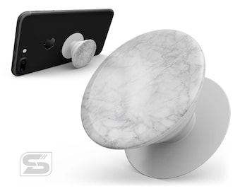 White Scratched Marble - Skin Decal Kit for the PopSocket Smartphone & Tablet Stand