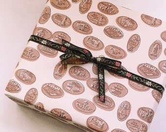 Smashed Pennies Wrapping Paper Sheet