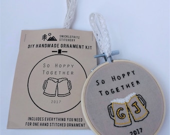 DIY Ornament Kit. Beer & Wine inspired, includes all supplies, easy to personalize, unique gift, or make it yourself for your home.