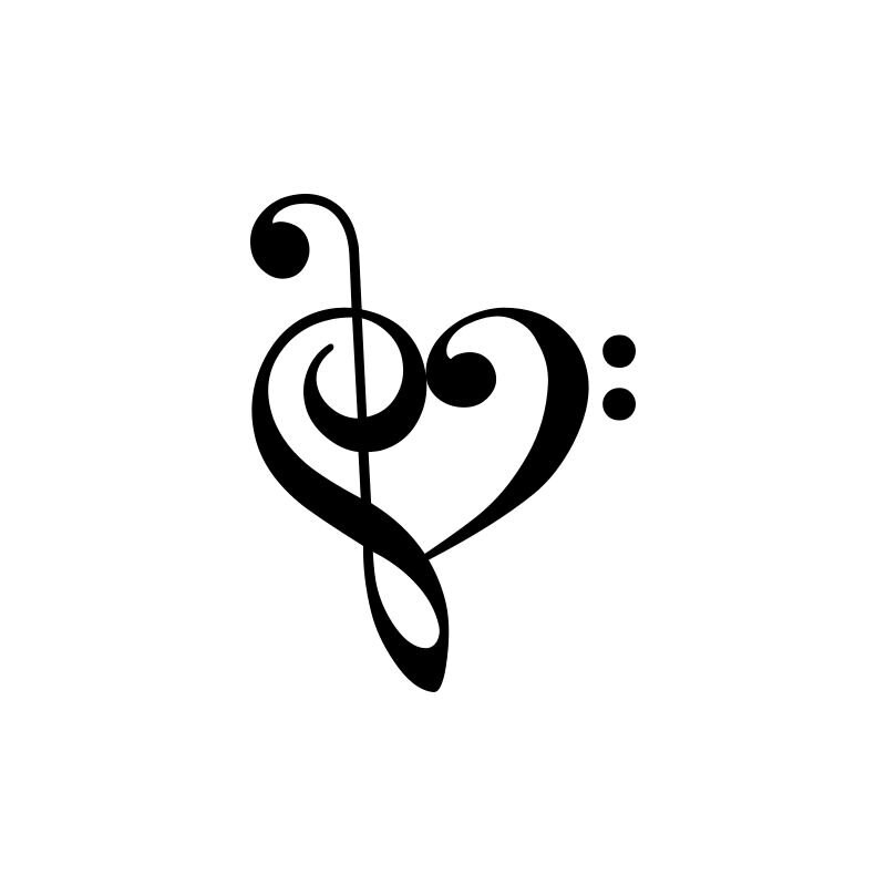 Treble Bass Clef Heart