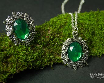 Fairy jewelry set. Fairy necklace. Fairy ring. Fantasy jewelry. Fantasy necklace. Fantasy ring. Elven jewelry. Elven necklace. Elven ring