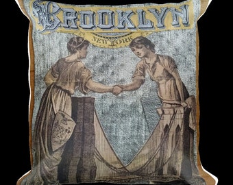 Brooklyn Decorative Pillow-Brooklyn Bridge,BK, Bridge,Victorian,New York,Throw Pillow,Pillow