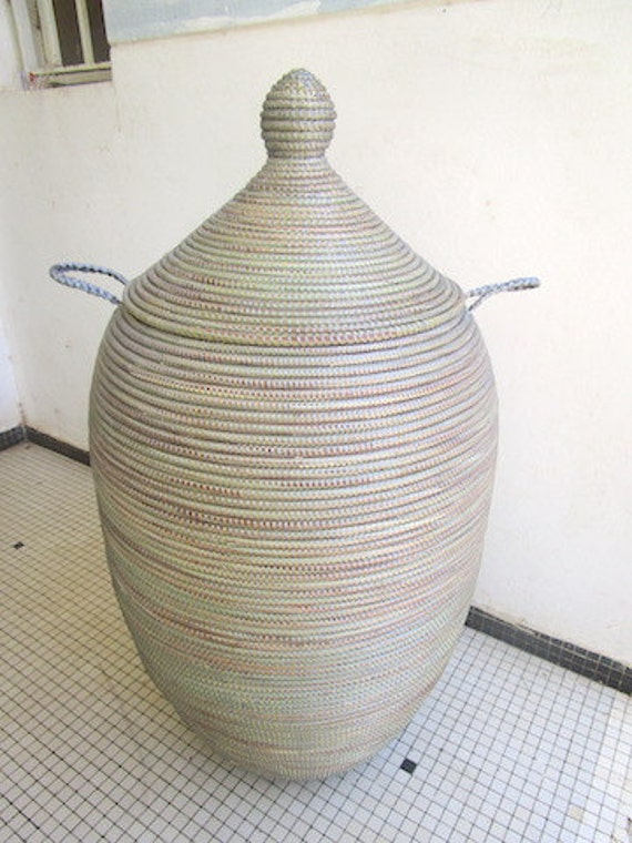 Silver Grey Laundry Basket Master Weaver's Work Huge