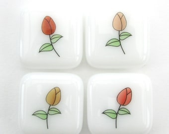 Red roses fridge magnets, floral magnetic pin set, refrigerator magnet, memo board magnet, home office supplies, garden lover gifts