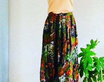 Vintage botanical skirt | botanical skirt | size M | stretchy waist |