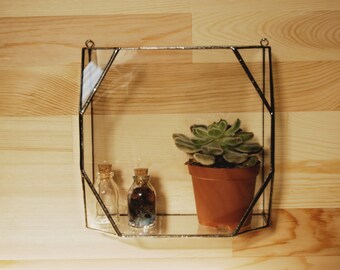 Hanging Glass Terrarium / Geometric Glass Terarrium / Handmade Glass Terrarium / Accessory Box / Jewelry Box / Stained Glass Box / Organiser