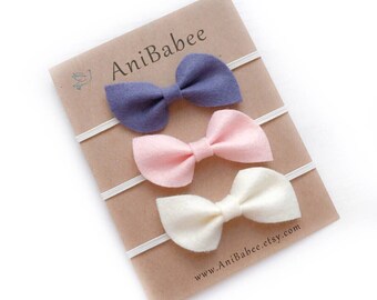 Baby Headband, Baby Headband Set, Baby Bow Headband, Baby Headbands, Newborn Headband, Felt Bow Headband, Baby Girl Headband, Hair Bows