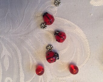 Ladybug Lamp work Beads Bracelet Kits lot of eleven kits