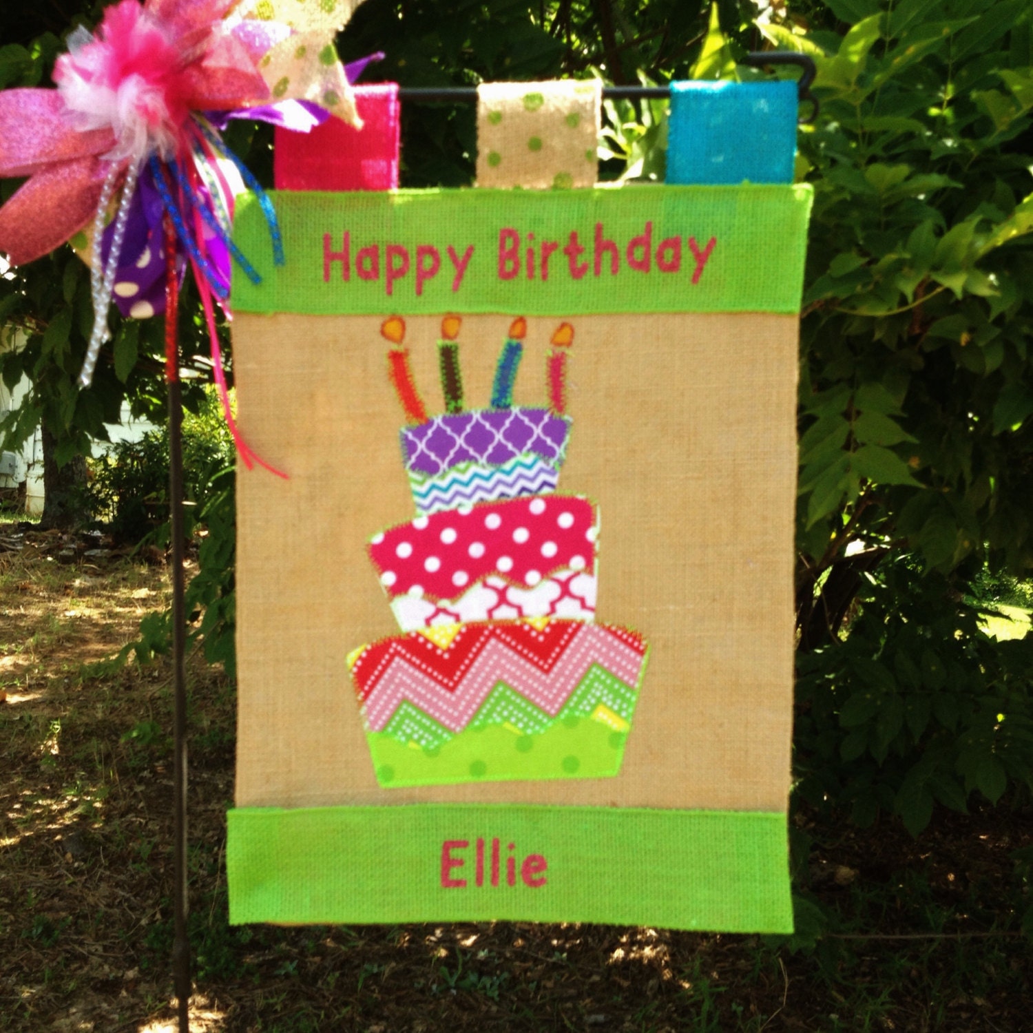 Birthday Garden Flag Happy Birthday Flag Customized Birthday