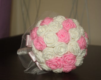 Wedding Bouquet of knitted flowers