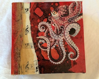 Original Mixed Media Octopus Collage