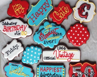 50th birthday cookie dozen celebration