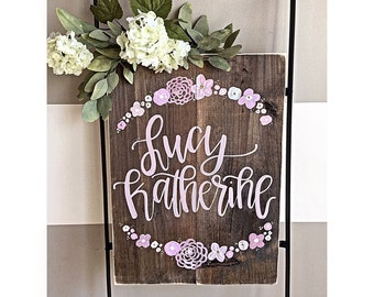 Nursery Decor | Hospital Door Hanger | Newborn | Rustic | Home Decor | Hand Painted Wood Sign
