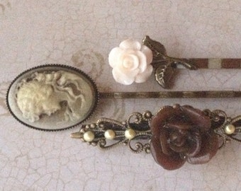 Vintage Bobby Pins, Flower Hair Clips, Bobby Pins, Hair Pins, Hair Clips, Hair Barrettes