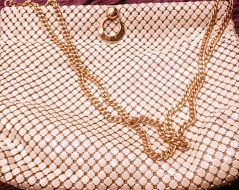 Whiting and Davis White Metal Mesh Handbag