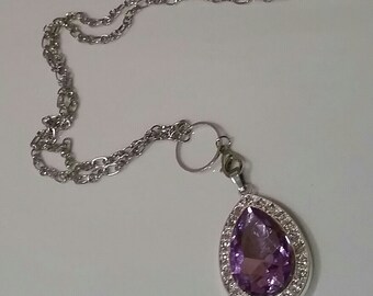 Free Shipping! Sofia amulet necklace, purple amulet necklace
