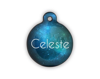 The Celeste - Galaxy Pet Tag - 2 sided aluminum full color ID tag