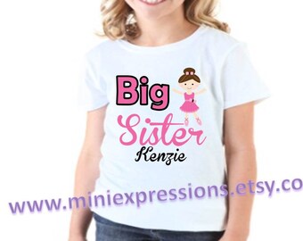 Ballerina BIG SISTER shirt Personalized