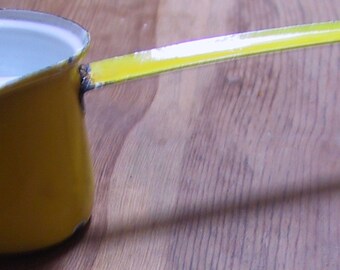 Vintage Yellow Enamelware Dipper